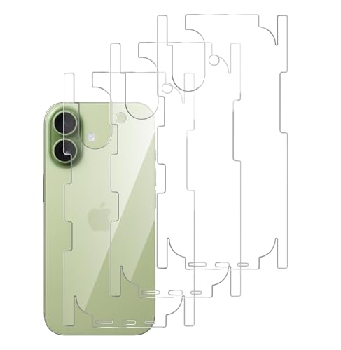 GIOPUEY[3 Pack Back Protector Compatible with iPhone 17, iPhone 17 Back Protector Film, Soft TPU, Thin, High Transparency, Protective Border - transparent