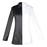 AwwwCos Anime Delia Deetz Cosplay Costume Deetz Shirt Black White for Adult Top Halloween Carnival Party Suit S
