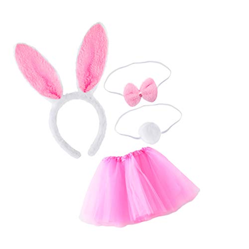 Toyvian 4 peças de tiara de coelho, gravata borboleta e cauda Benny fantasia infantil páscoa, acessó