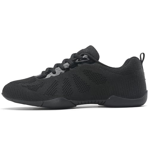 Girls Cheer Shoes Lightweight Non-Slip with Arch Support for Youth Cheerleading Stunts, Dance and Gymnastics Competitions Size Kids/Little Kid 12 to Women 11.5 (Black/White)3
