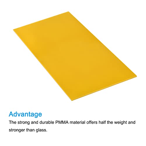 Image of MECCANIXITY PMMA Acrylic Sheets Colored Non Transparent 12 x 6 Inch Yellow for Glass, DIY, Painting, Art Craft