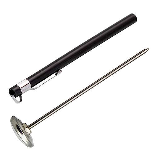 KONTONTY Termómetro de Alimentos Inoxidable para Cocina Mini Termómetro para Café y Leche Gadget de Cocina Uso Doméstico y Profesional Plateado y Negro