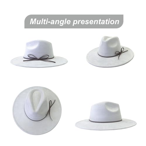 Image of Fedora Hats for Women Man with Big Wide Brim Classic Suede Panama Hat Western Outdoor hat