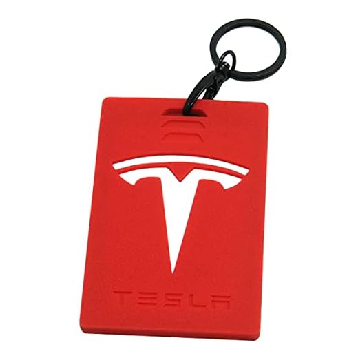 Coolsport Car Key Card Holder fit Tesla Model 3 Silicone Protector Cover Key Card Keychain (red)