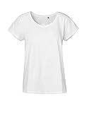 Bio-Baumwolle Green Cat Ladies Loose Fit T-Shirt, 100% Bio-Baumwolle. Fairtrade, Oeko-Tex und Ecolabel Zertifiziert, Textilfarbe: Weiss, Gr.: M