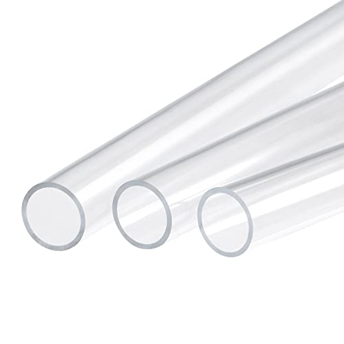 MECCANIXITY Acrylic Pipe Rigid Round Tube Clear 13/16