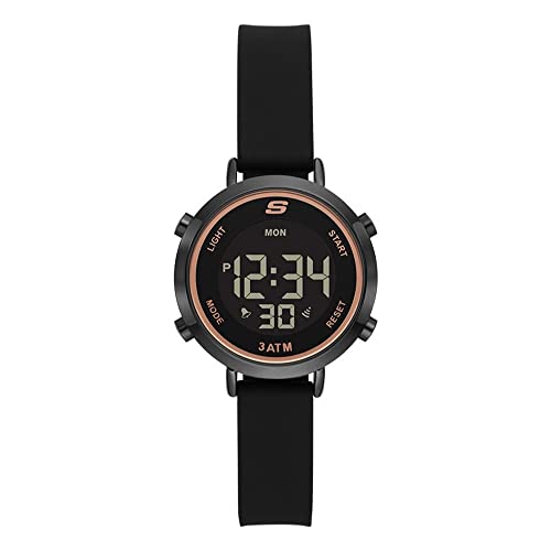 Skechers Montre Magnolia quartz rose pour femme avec cadran digital et bracelet silicone