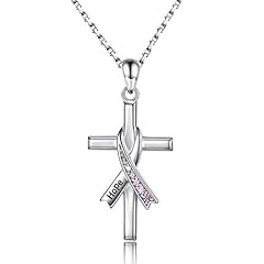 Pink cross necklace