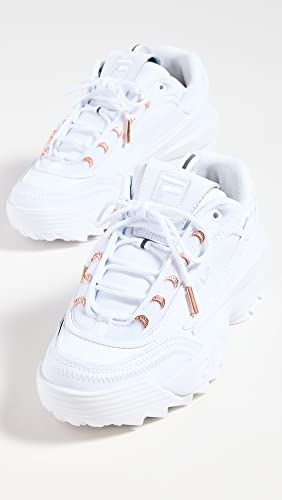 Fila Women's Disruptor Ii Exp Pierced Sneakers, Wht/Wht/Rgld, White, 9 Medium Us #TOP3
