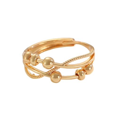 Bague rotative ouverte à perles pour sublimer vos vêtements quotidiens