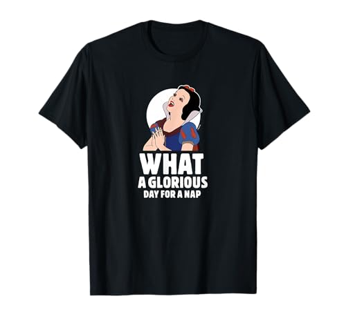 T-shirt Blanche-Neige sieste en coton pour femme : haut Disney décontracté