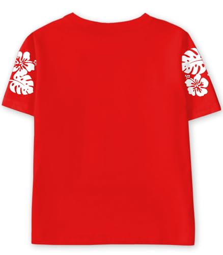 Remimi Girls Halloween Lilo Shirts Red Flower Leaf Graphic Cute Tops 3-14 Years4