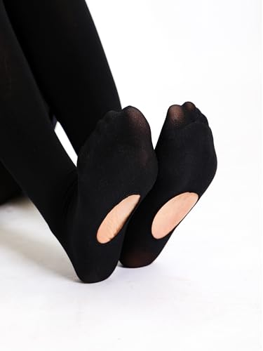 EVERSWE 2 Pairs Pack Girls' Ballet Tights Ultra Soft Dance Leggings, Convertible Transition Dance Tights3