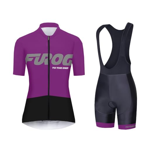 UGLY FROG DuanTNv 2025 Conjunto Ropa Ciclismo Mujer Traje Bici MTB Verano,Maillot Ciclista Manga Corta Camiseta Ciclo Shirt y Culotte Tirantes con 20D Gel