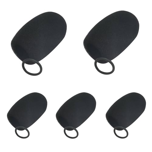 5 Pack Boom Mic Headset Microphone Cover Foam Lapel Headset Microphone Windscreen Long Small Medium Large Windsocks Headphone Shield for Variety of Headset Mic Noise Reduction
