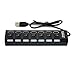 7-Port USB Hub with ON/Off Switch, Black