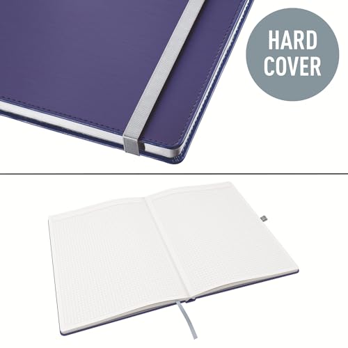 Leitz Style A4 Notizbuch Kariert, Hardcover, 160 Seiten, 80 Blatt, FSC-zertifiziertes 100 g/m² Papier, Verschluss & Lesezeichen, für Büro & Home Office, Blau, 44761069