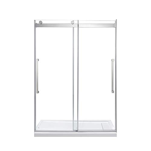 Ove Decors Montebello 60 In. X 32 In. 10 Mm Alcove Kit With Glass Door Panel And Shower Base, Chrome Finish #TOP24