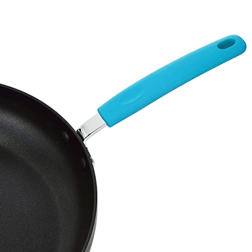 Image of amazon basics Aluminium Hard Anodized Non-Stick 32 cm Frying Pan, Turquoise