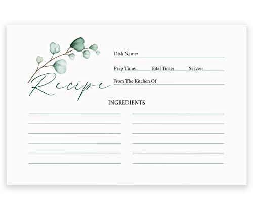 Tarjetas de recetas en blanco de doble cara en juego de 50 unidades de alta calidad