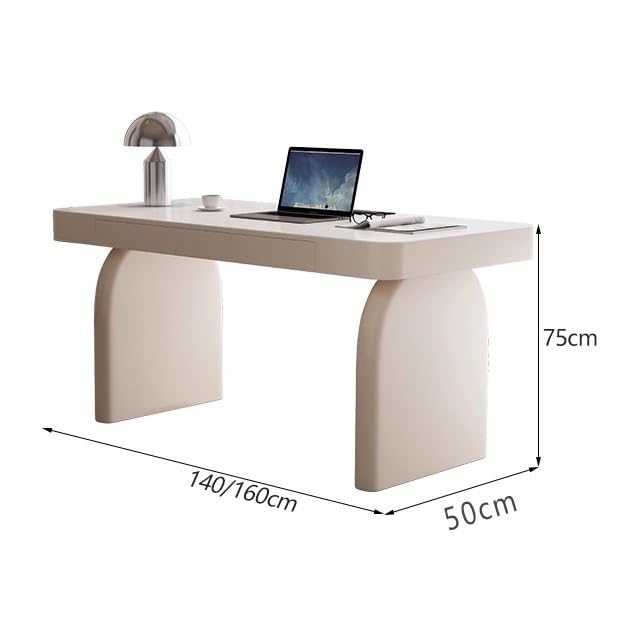 Scrivania ufficio classica Scrivania for laptop in legno massello for ufficio domestico, scrivania moderna e semplice bianca con cassetti, tavolo consolle for trucco per scrivere(M)