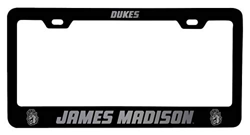 James Madison Dukes Laser Engraved Metal License Plate Frame Black Officially Licensed Collegiate Product