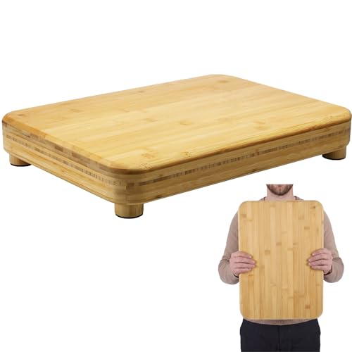 Tabla de cortar grande de bambú 50.5x36.5x8.3 cm con patas miniatura 1