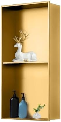 Double Layer Built-in Wall Shower Niche, Stainless Steel Seamless Waterproof Design for Home Improvement and Decoration,Gold