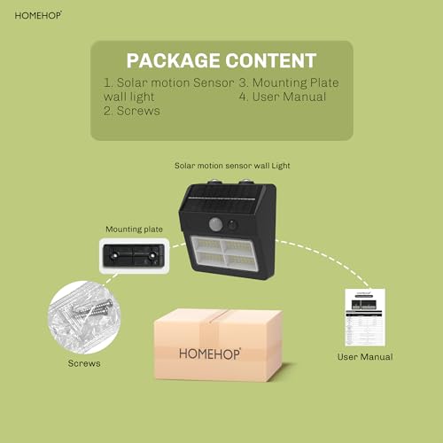 Image of Homehop Solar Lights for Wall Security Motion Sensor Waterproof 84 LED Lamp Automatic Outdoor for Home, Compound Wall,Garden, Pathway (3.2V /1200Mah).