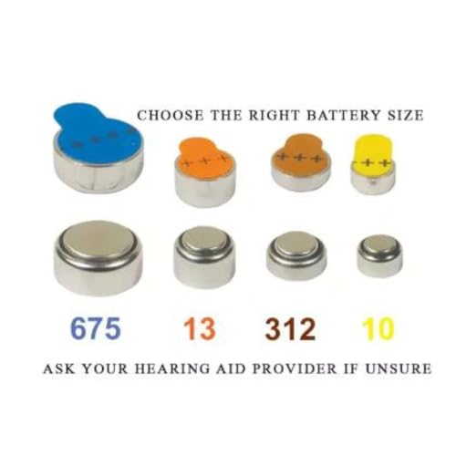 Image of Enlinea Power-One Size P13 (PR41, 1.45V) Mercury-Free Zinc Air Wireless Approved Hearing Aid Battery (10 Strip, 60 Batteries, Size-P13)