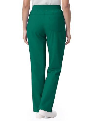 Image of Scrub Pants for Women - Straight Leg Medical Scrub Pants with 6 Pockets - Drawstring Soft Stretch Women Scrub Pant