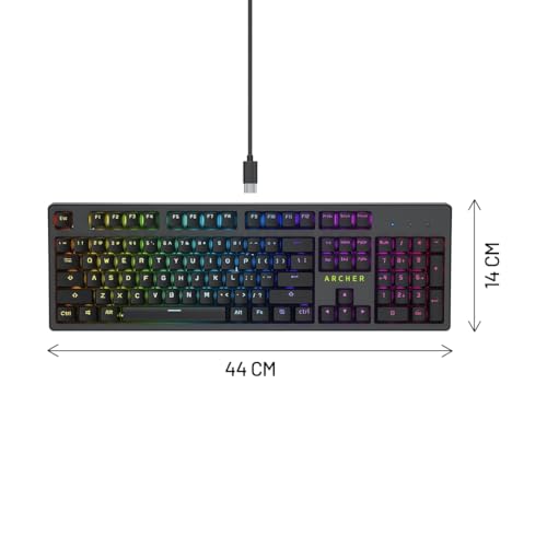 Image of Archer Tech Lab Mechanical Gaming Keyboard (Bluetooth / 2.4GHz Wireless /Wired) Programmable 84 Keys Full Anti-Ghosting, Clicky Blue Switches, 20 RGB Effects| for Laptop Mac PS4 PS5 Xbox (Astra M200)