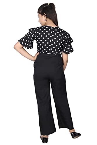 Image of Girls Flared Sleeves Printed Jumpsuit-66