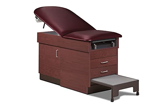 MSEC, Complete Medical Exam Room, Exam Table, Side Chair and Pneumatic Physician Stool, Color: Dark Cherry Laminate (Gunmetal) - Thumbnail 2