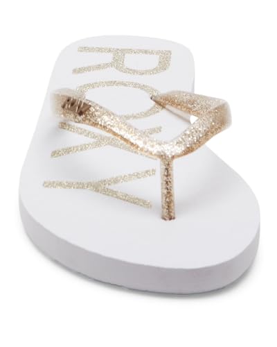 Roxy Sandales Viva Sparkle, pour femme, Blanc/champagne, 37 EU