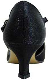 Floral Maribel (DP658) Women's Wide Width Rhinestone Accent T-Strap Heels (Black) 8 | Image 3