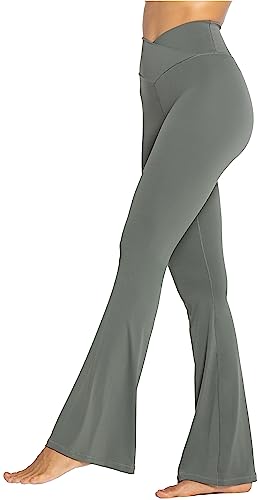 Image of Sunzel Flare Leggings, Crossover Yoga Pants with Tummy Control, High-Waisted and Wide Leg