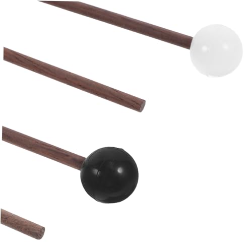 Kisangel - Baquetas de goma para tambor de lengüetas de acero, 2 pares, instrumentos de percusión, color surtido, blancas y negras miniatura 3