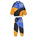 LOLANTA Boys' Girls' Color Block Jacket Track Pants Sets Dance Outfits Sportswear Unisex (8-10 Blue)