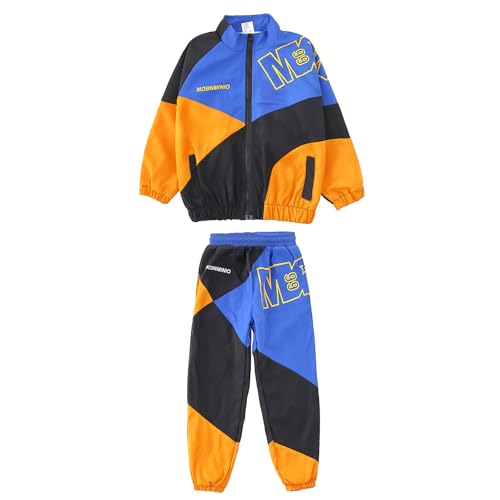 Image of LOLANTA Boys' Girls' Color Block Jacket Track Pants Sets Hip Hop Dance Patchwork Clothes Unisex Streetwear