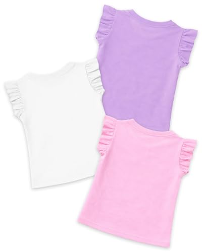 Image of Kuchipoo Disney Minnie Mouse Girls T-Shirt | Cute Cartoon Graphic Print | Frill Sleeve Girls Top | Soft Cotton Casual Wear | Pack of 3