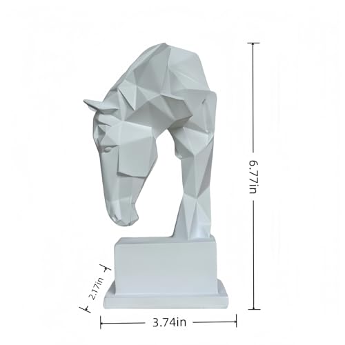 Escultura Moderna Cabeza de Caballo Geométrica en Resina miniatura 2