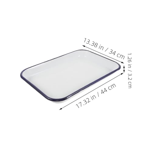 Plaque cuisson et pâtisserie en four blanche émaillée rectangulaire