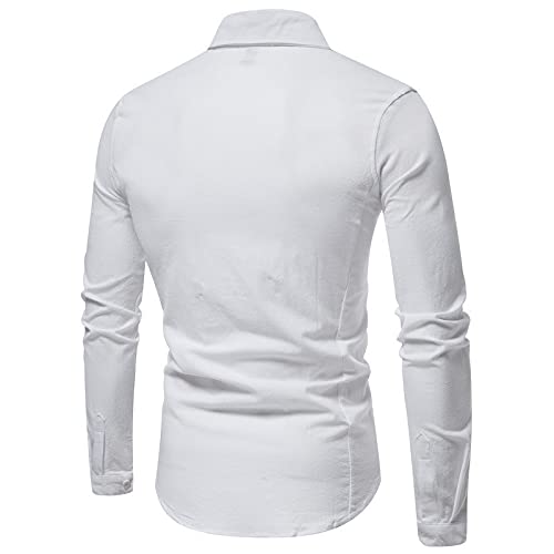 Herenshirt met lange mouwen Mode Effen kleur Eenvoudig Dagelijks Kantoor Basis Veelzijdige trend Casual reversshirt Top - Afbeelding 3