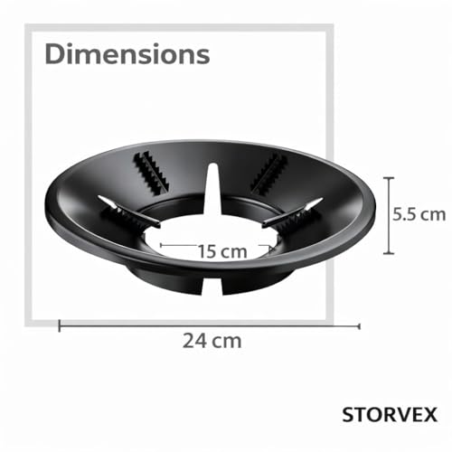 Image of Gas Saver Burner Stand for LPG Chulha, Windproof Flame Protector Ring, Energy Saving Gas Stove Guard Jali, Heavy Duty Metal Support for Cooker Utensils Home Kitchen (Black) (3)