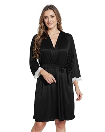 Image of PNAEONG Satin Short Wedding Nighty for Women Bridal