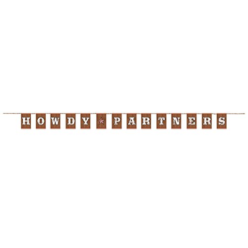 Banderole de lettres Cowboy amscan de 3,65 m pour décoration