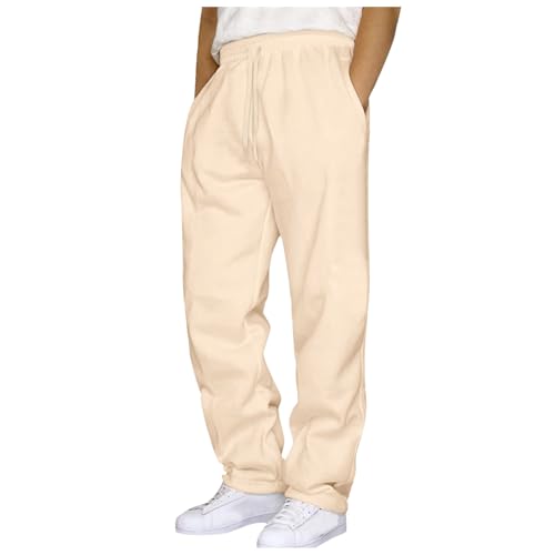 Sweatpants for Men Straight Legs Comfort Fleece Baggy Lounge Pants Fall Winter Casual Athletic Clothes with Pockets