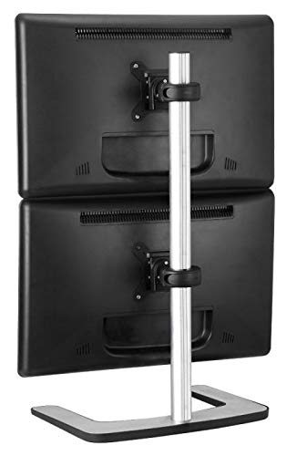 Atdec Dual Stack Or Single Monitor Desk Mount - Freestanding Base - Load Screen Monitors Up To 26.5Lb Flat Or 20Lb Curved - Vesa 75X75, 100X100 - Quick Display Release, Tilt, Pan, Landscape/Portrait #TOP3