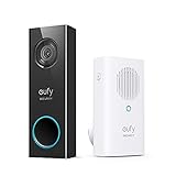 eufy Security, Wi-Fi Video Doorbell, 2K Resolution, Real-Time Response, No Monthly Fees, Secure Local Storage, Free Wireless Chime (Requires Existing Doorbell Wires, 16-24 Vac, 30 VA or Above)
